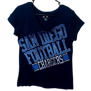 NFL Navy Blue Vintage San Diego Chargers Football V-Neck